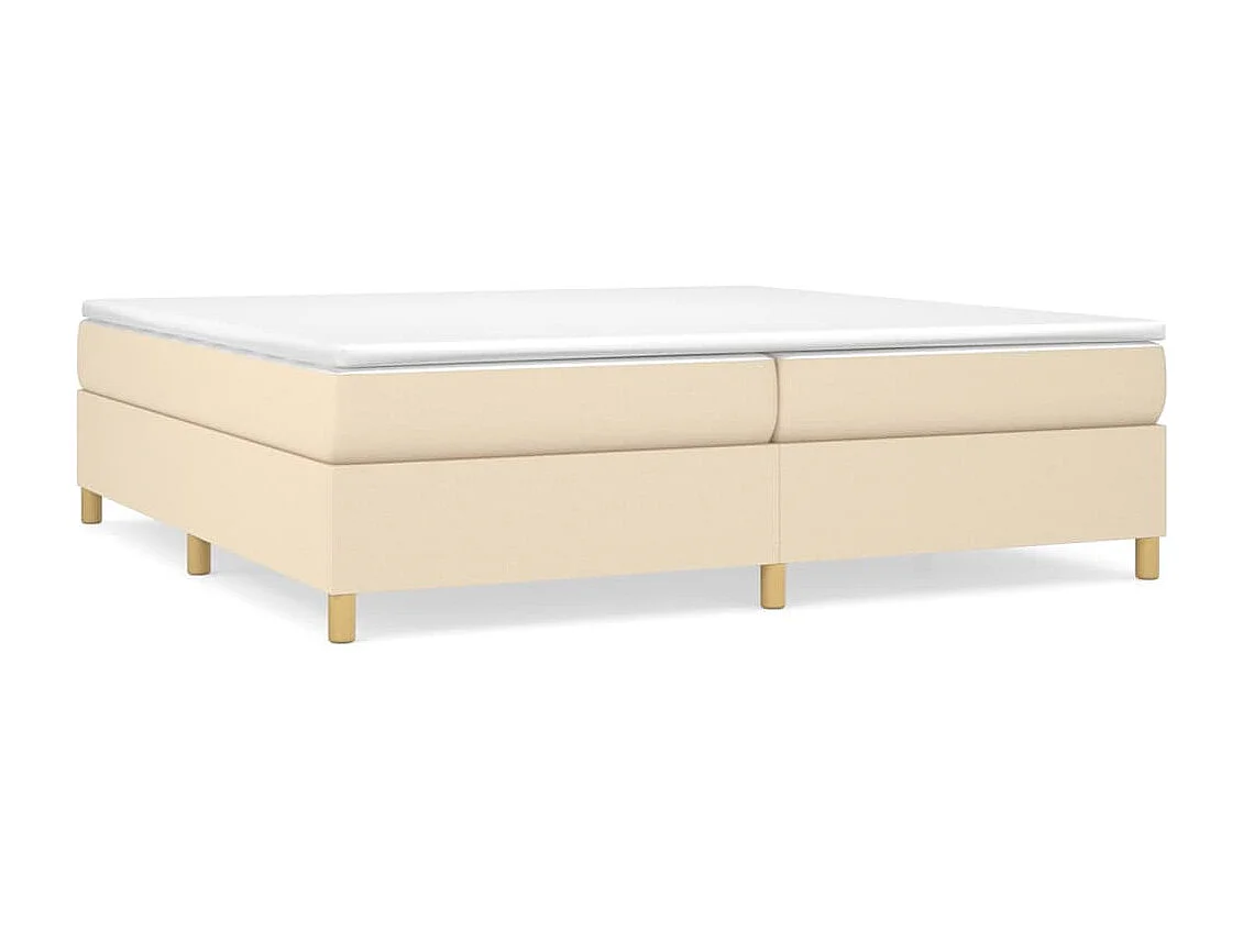 Estrutura de cama com molas 200x200 cm tecido cor crème