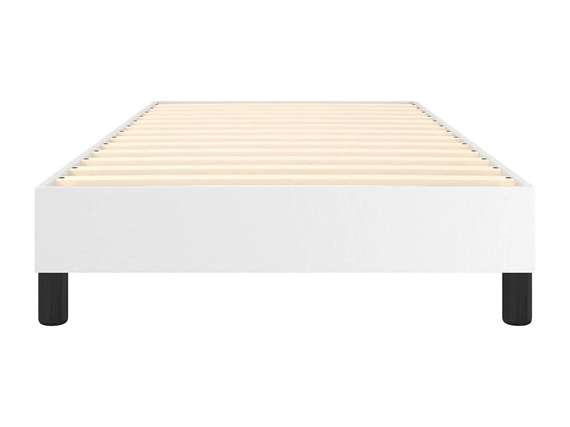 Estrutura de cama com molas 90x190 cm couro artificial branco