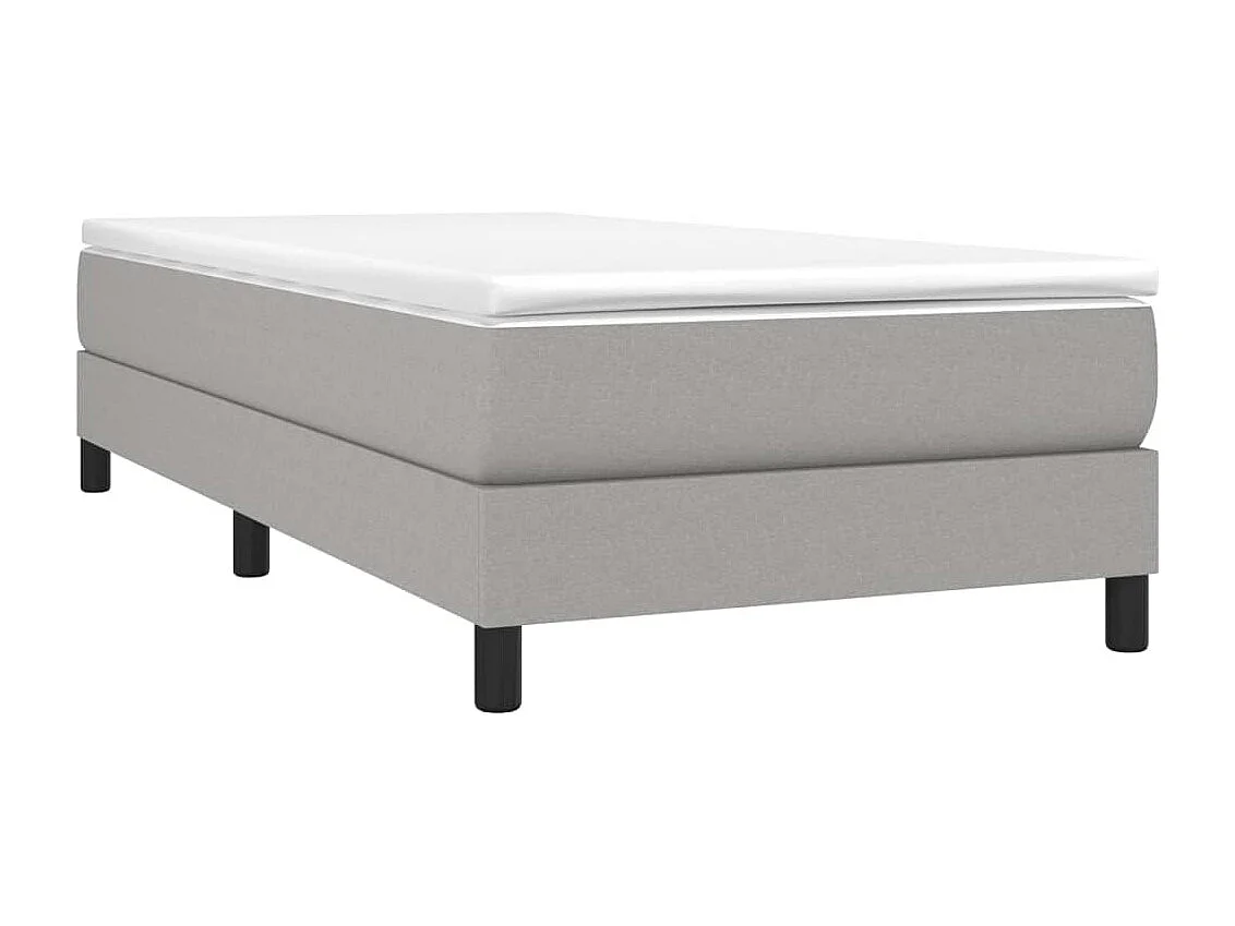 Estrutura de cama com molas 90x190 cm tecido cinza-claro