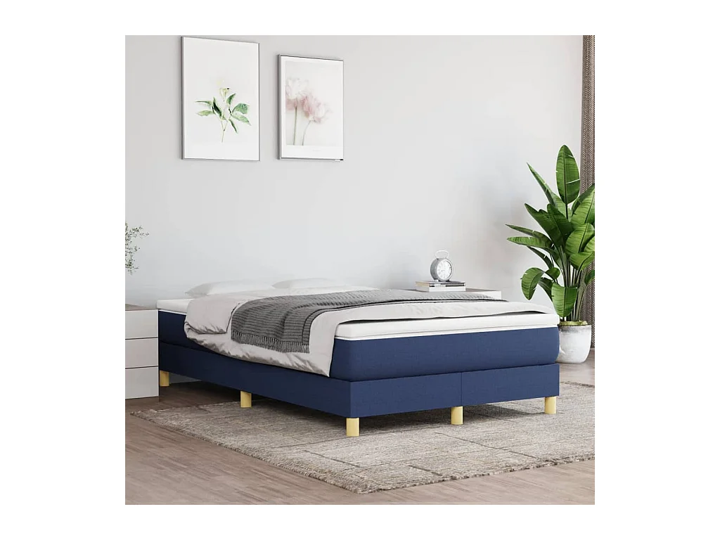 Sommier à lattes de lit Bleu 120x200 cm Tissu