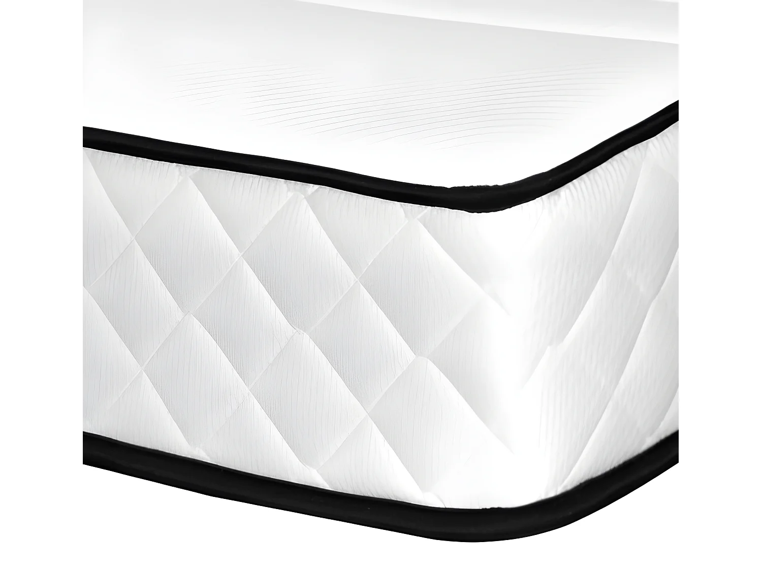 Matelas Mathieu ressorts ensachés 4 cm mémoire de forme 90x190 21 cm accueil ferme 7 zones confort