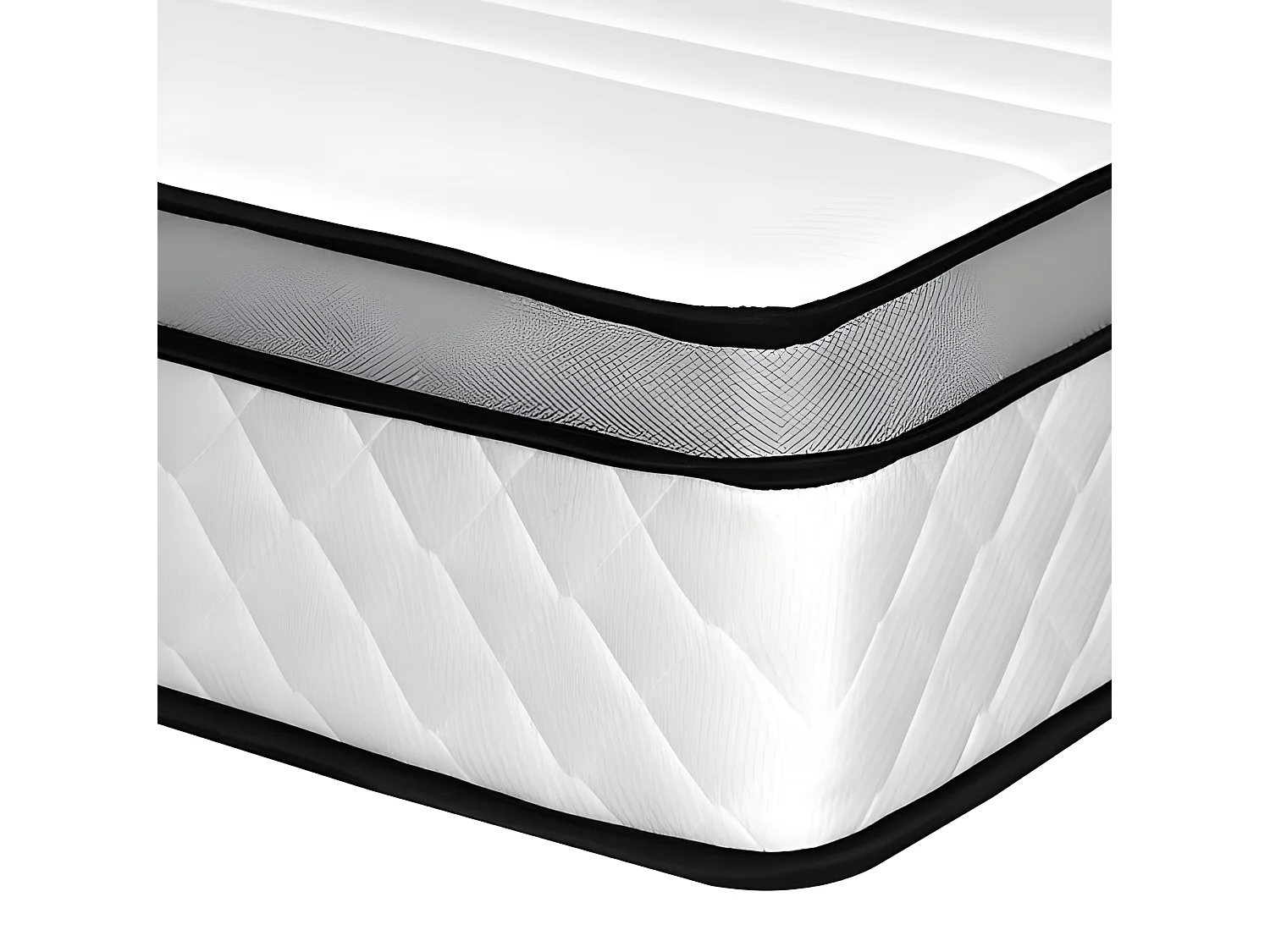 Matelas 90x190 avec ressorts ensachés et 4 cm mémoire de forme 80 kg/m3 - Confort moelleux