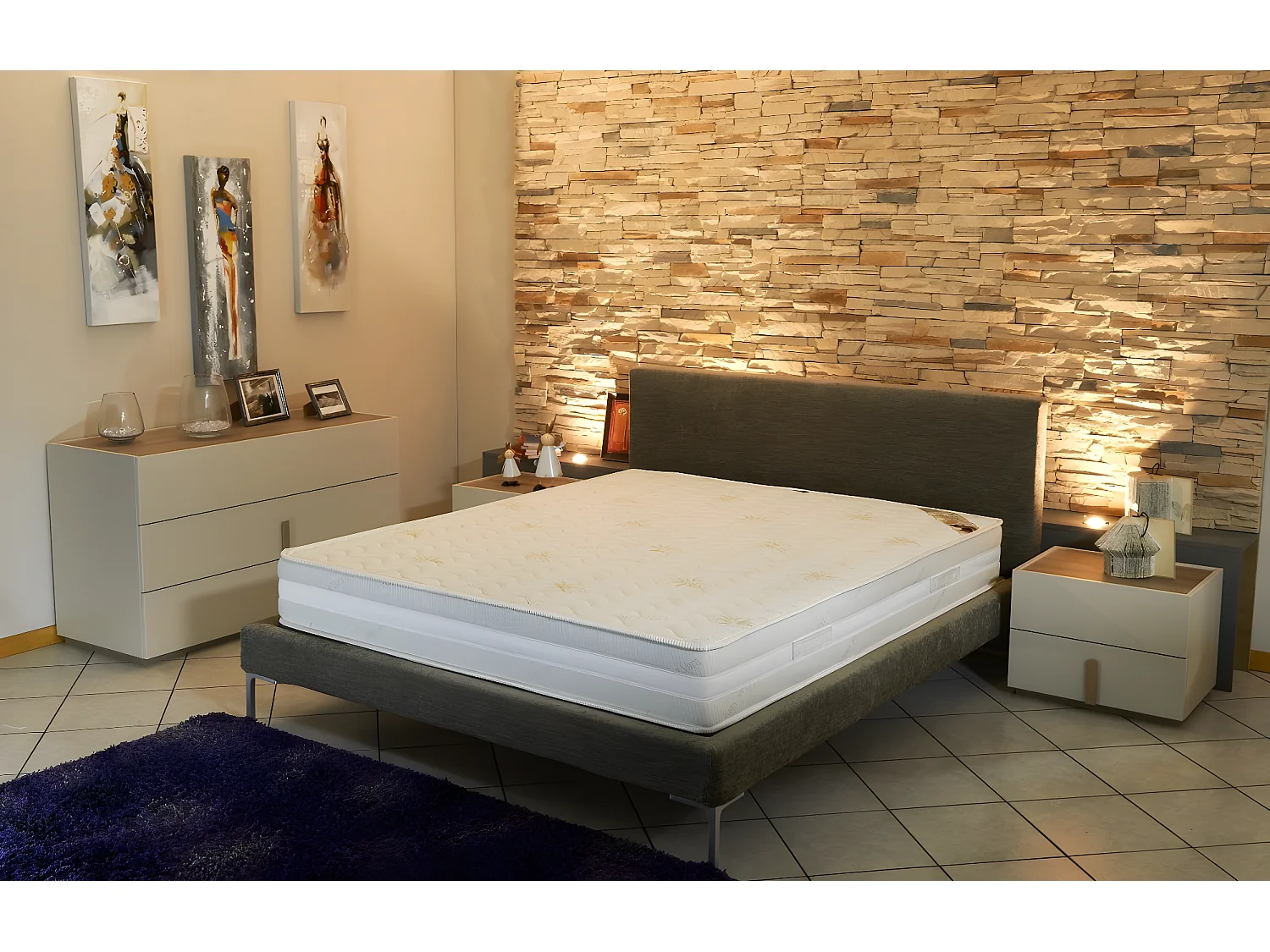 Matelas Super 180x200 cm Ferme Hiver Laine 100 % polyuréthane et rembourrage polyester respirant