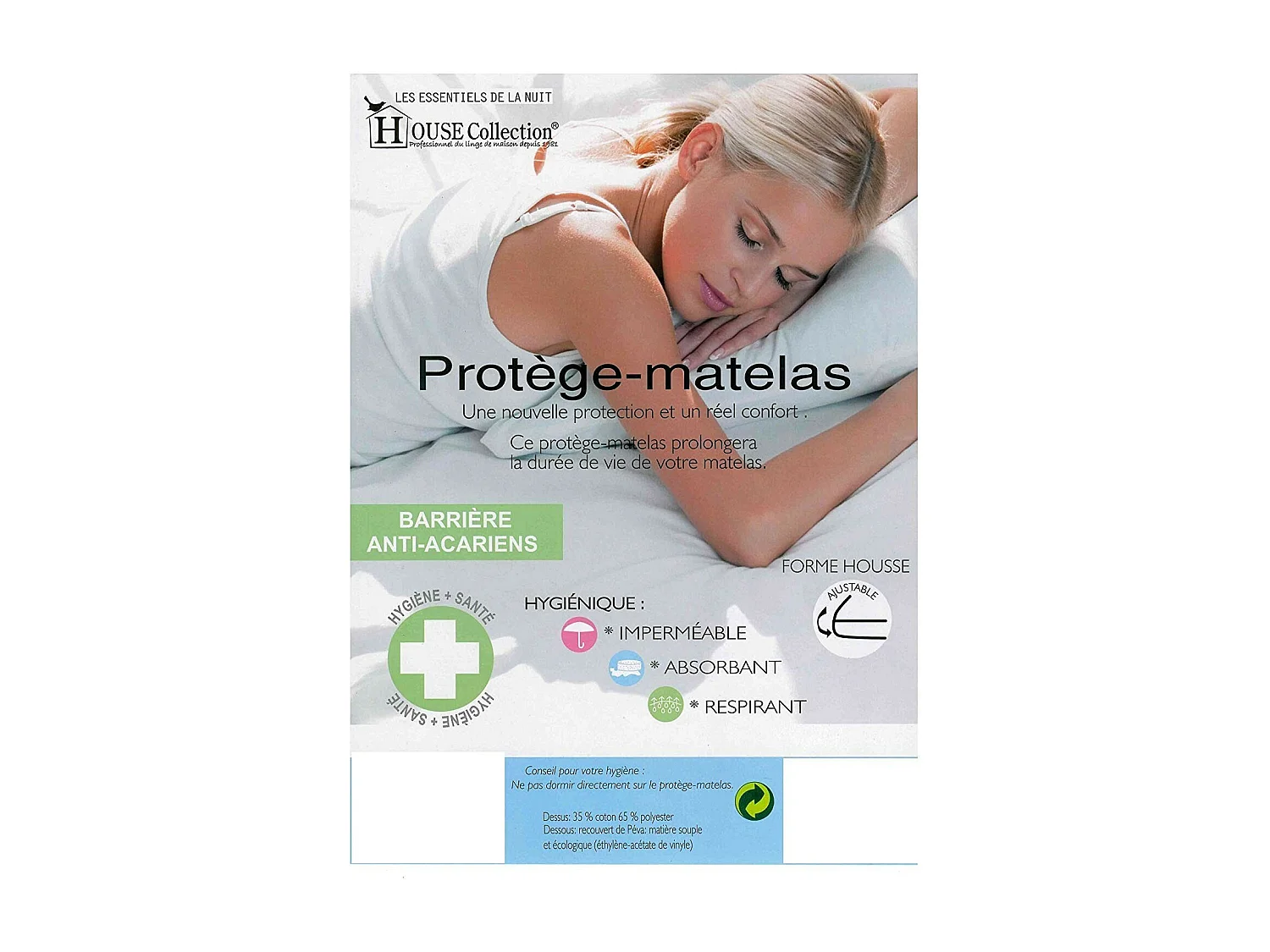 Matelas contact latex 70x190 cm 21 cm déhoussable 7 zones confort 100% polyester âme polyuréthane HR