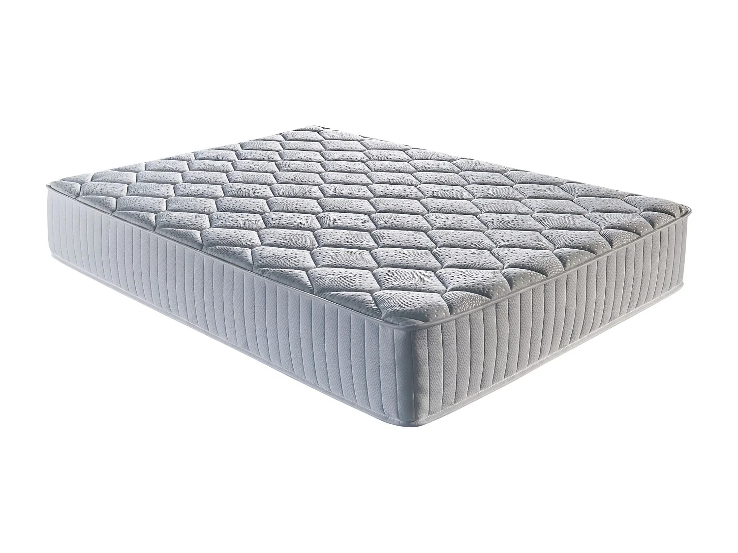Matelas ressorts ensachés 140x200 cm 4 cm mémoire de forme 80 kg/m3 confort moelleux 7 zones