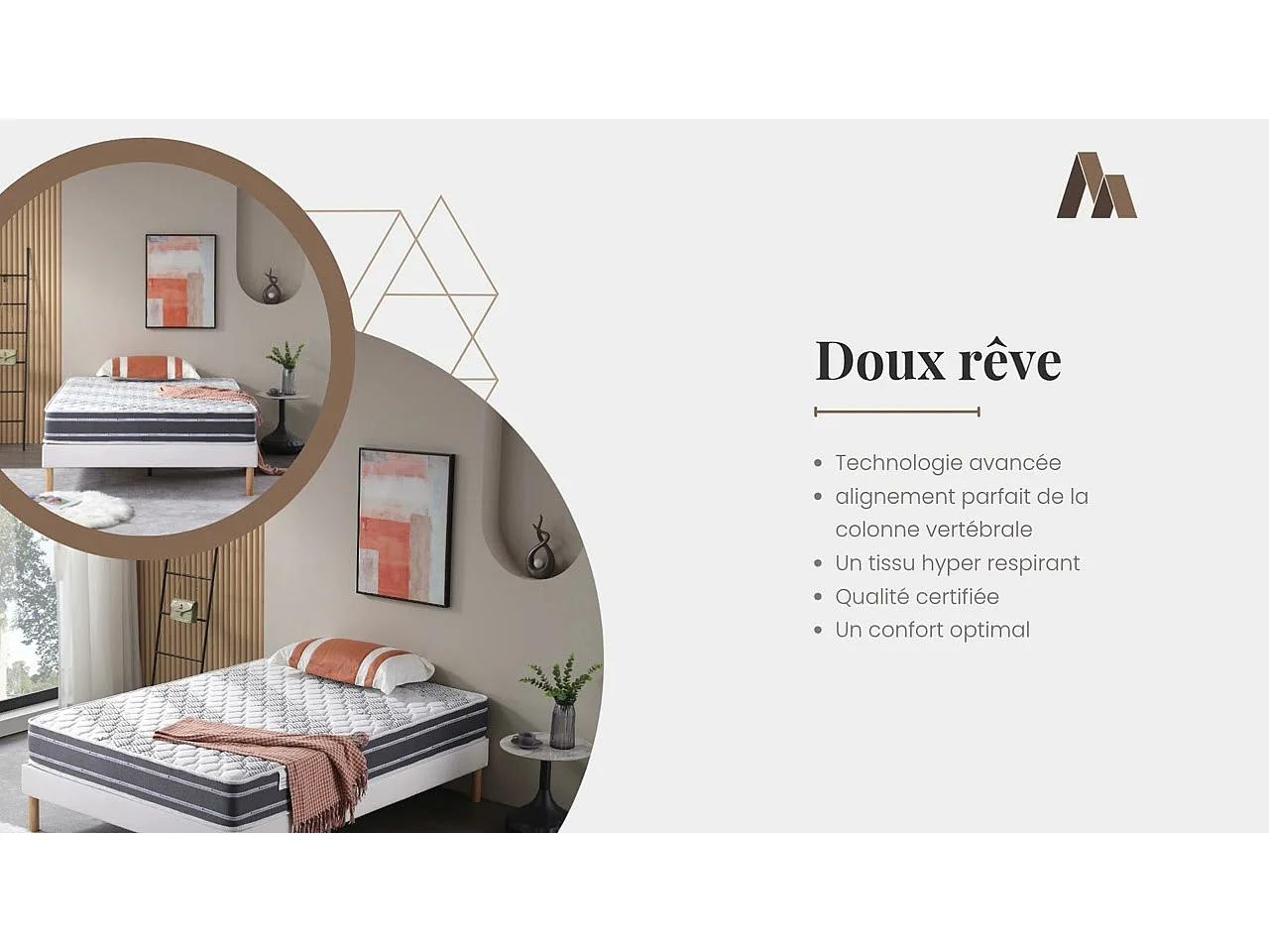 Lot de 2 Matelas Maxi + Aléses 70x190 x 23 cm - Ferme - rembourrage 100 % polesther - âme 100 % polyuréthane poli lattex HR Derniére Génération - Trés