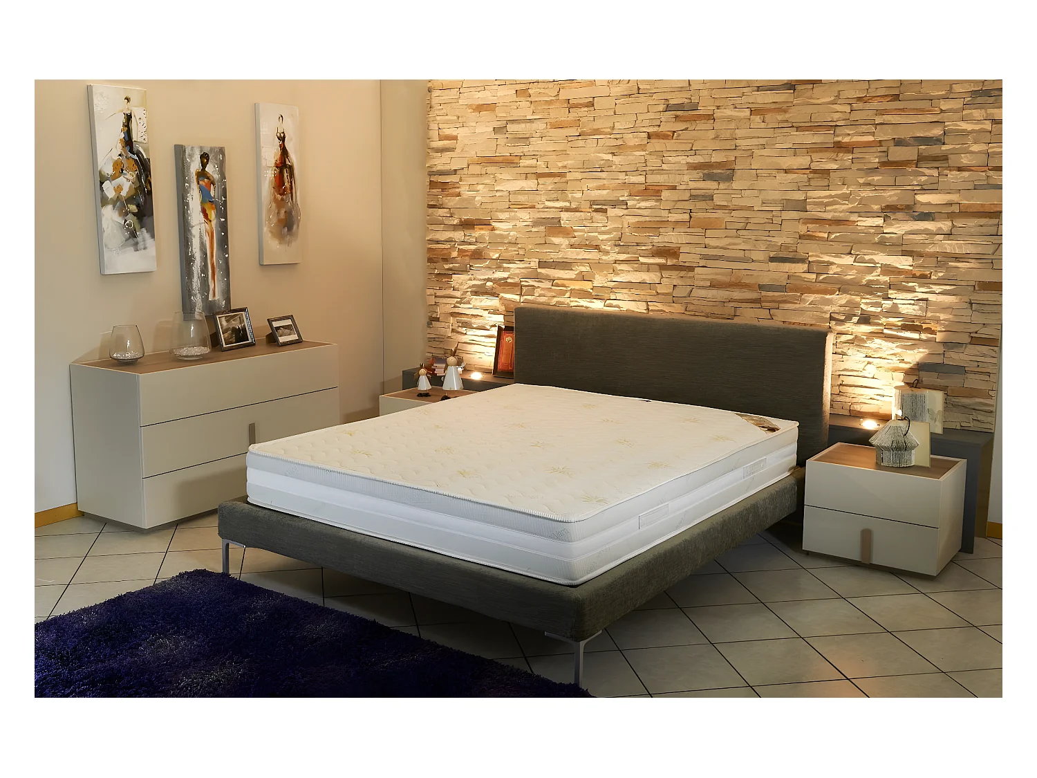 Matelas Super Alése 140x190x23 cm Ferme Hiver Laine Rembourrage 100% Polyester Polyuréthane HR