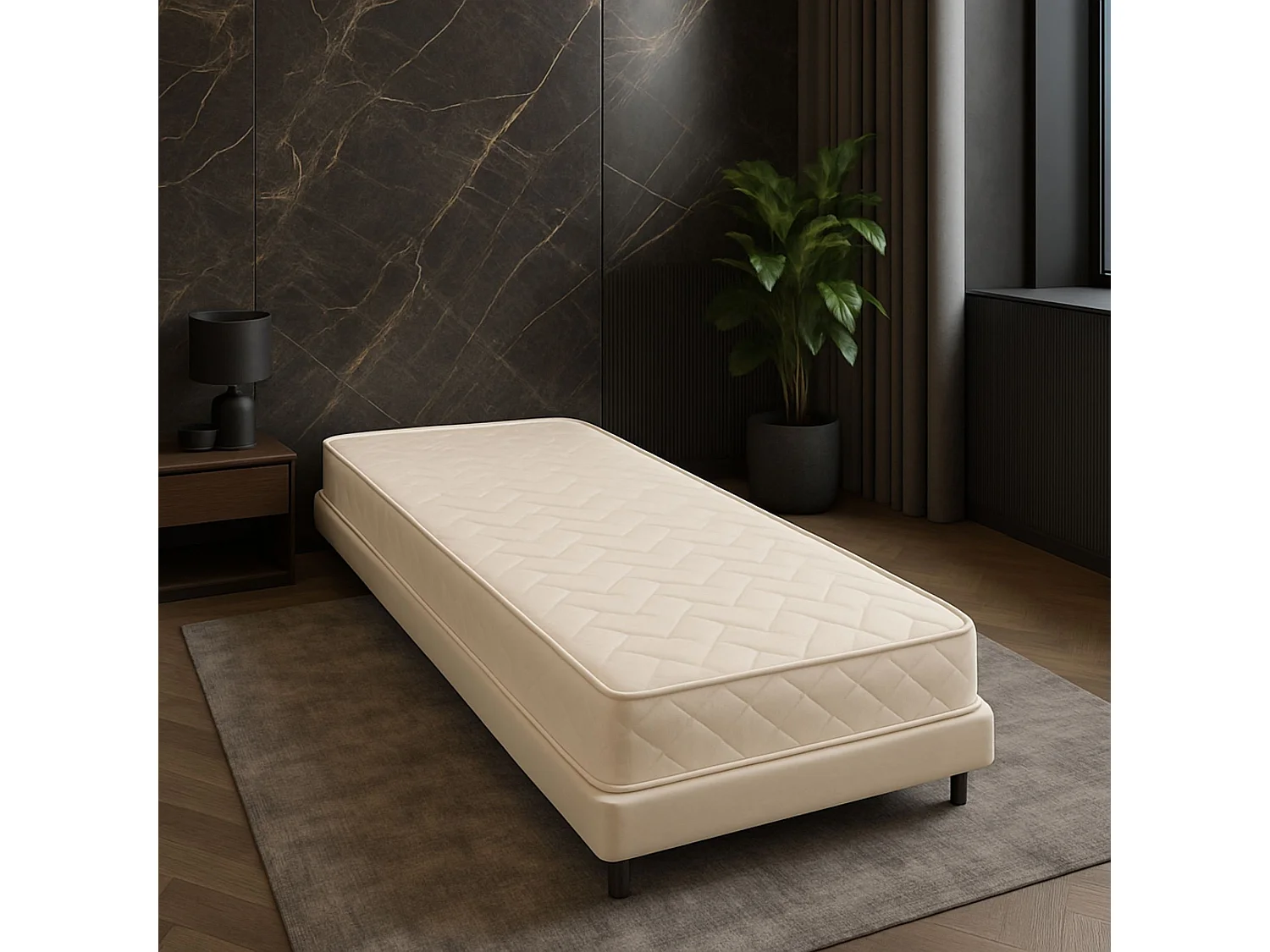 Matelas Très Ferme 90x190 cm 13,5 cm 7 Zones de Confort Mousse Polyuréthane Haute Résilience