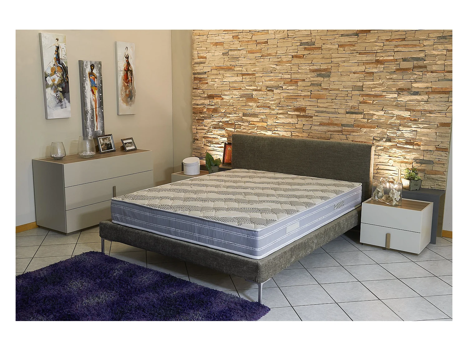 Matelas 180x200 x 23 cm + Oreiller Visco - Ferme - rembourrage 100 % polesther - âme 100 % polyuréthane poli lattex HR Dernière Génération - Très Resp