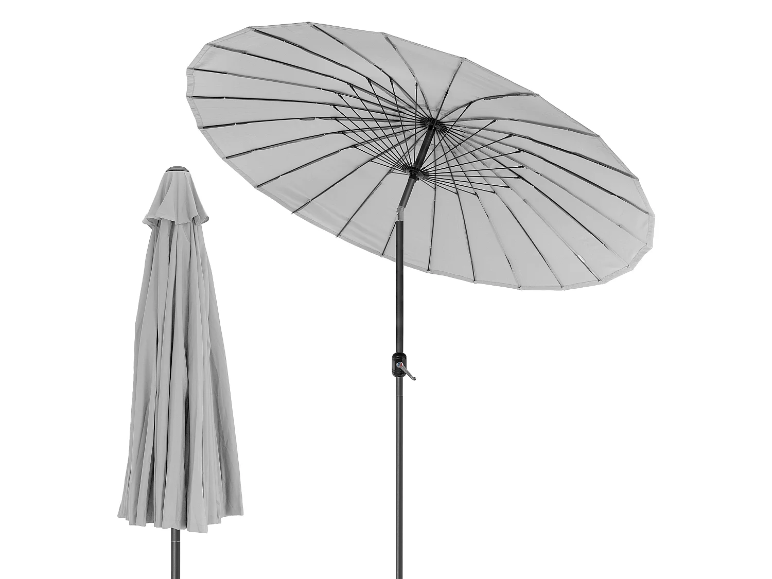 Parasol Shanghai de jardin gris clair protection solaire UV30 ML-DESIGN
