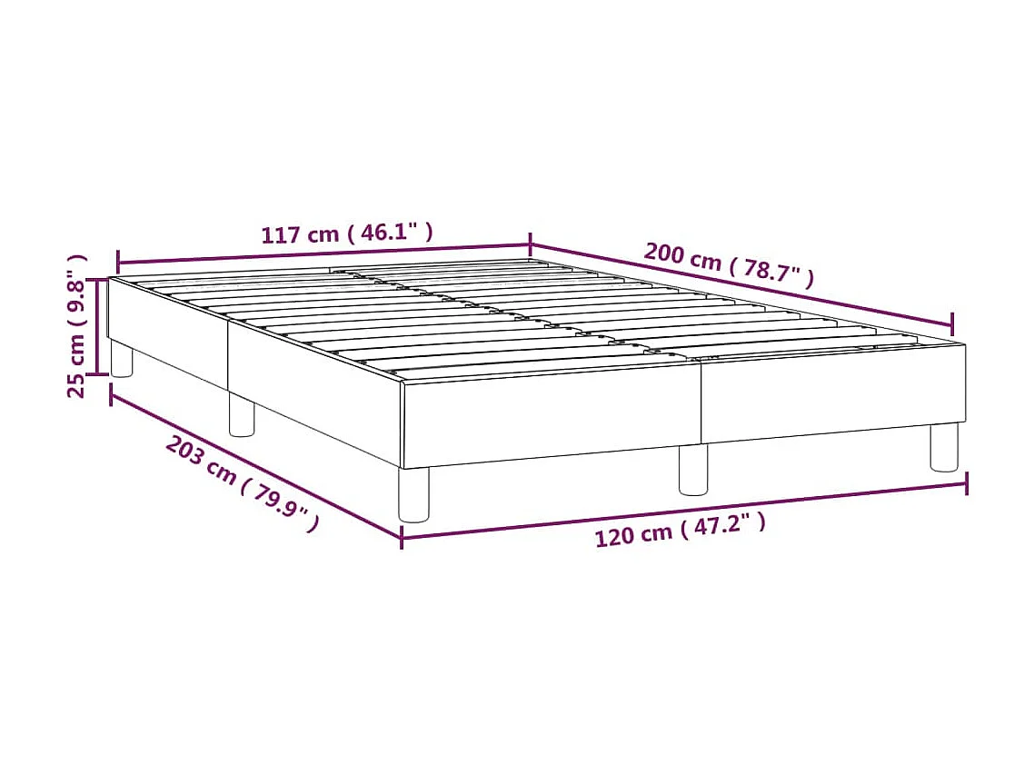 Bedframe zonder matras 120x200 cm stof crèmekleurig