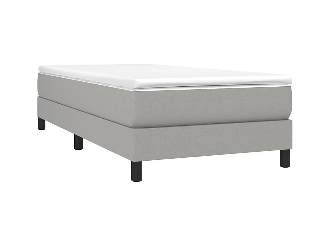 Estructura de cama box spring tela gris claro 90x200 cm