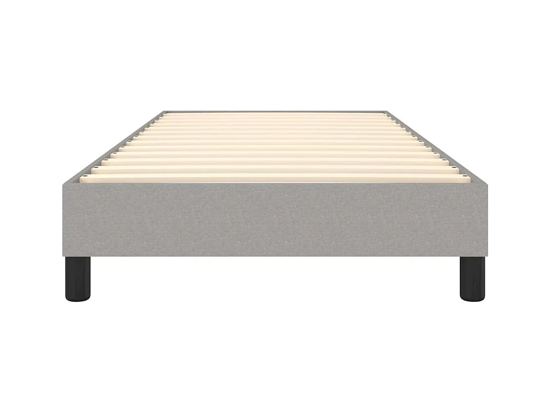 Estructura de cama box spring tela gris claro 90x200 cm