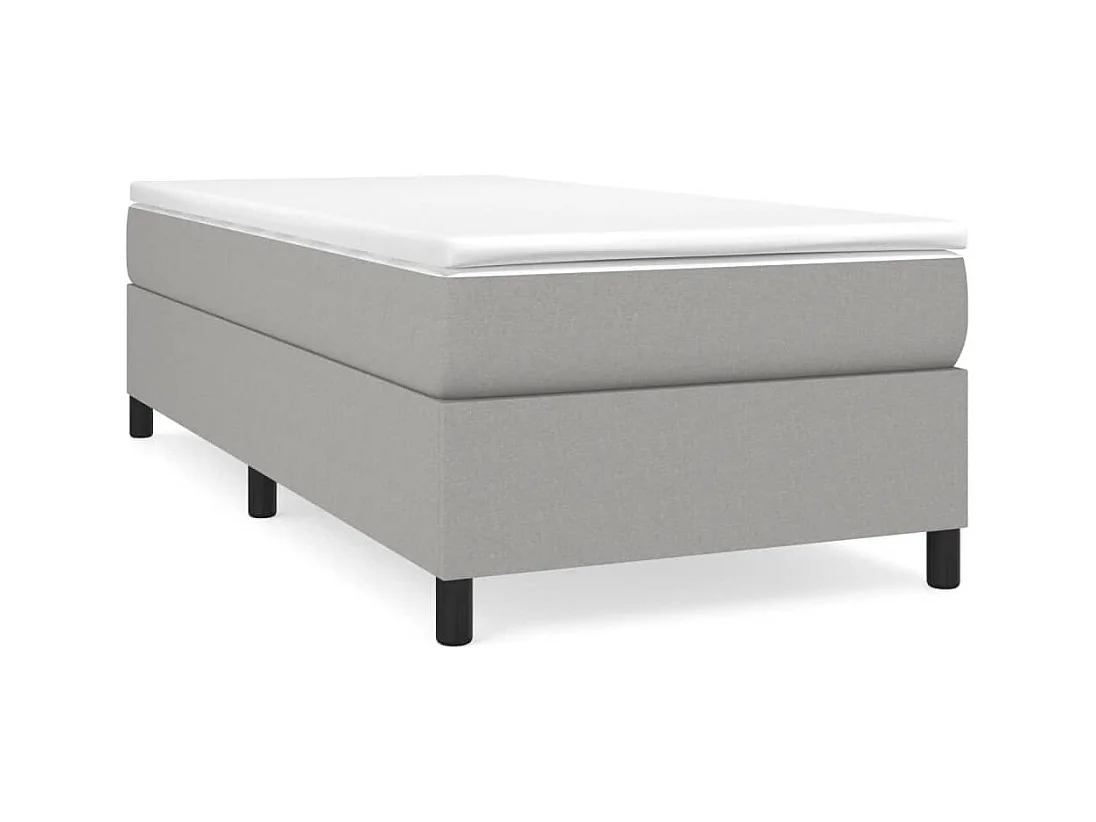 Estructura de cama box spring tela gris claro 90x200 cm