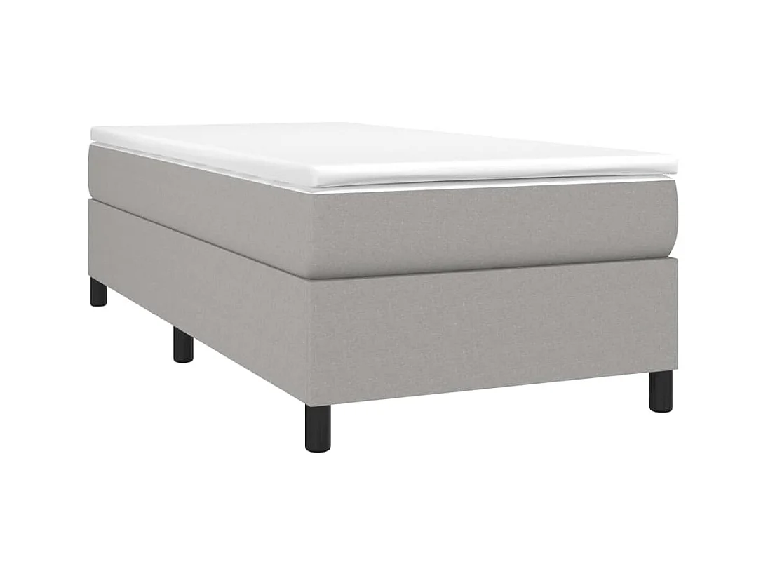 Estructura de cama box spring tela gris claro 90x200 cm