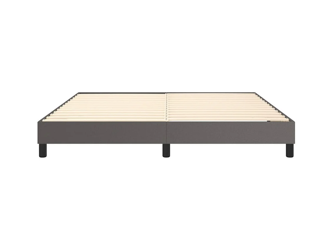 Estructura de cama box spring cuero sintético gris 180x200 cm