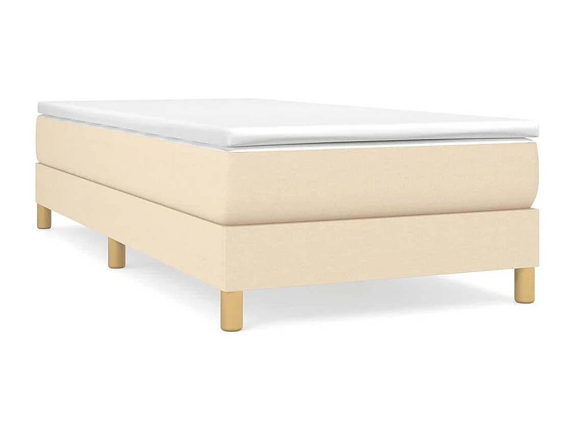 Estrutura de cama com molas 90x200 cm tecido cor creme