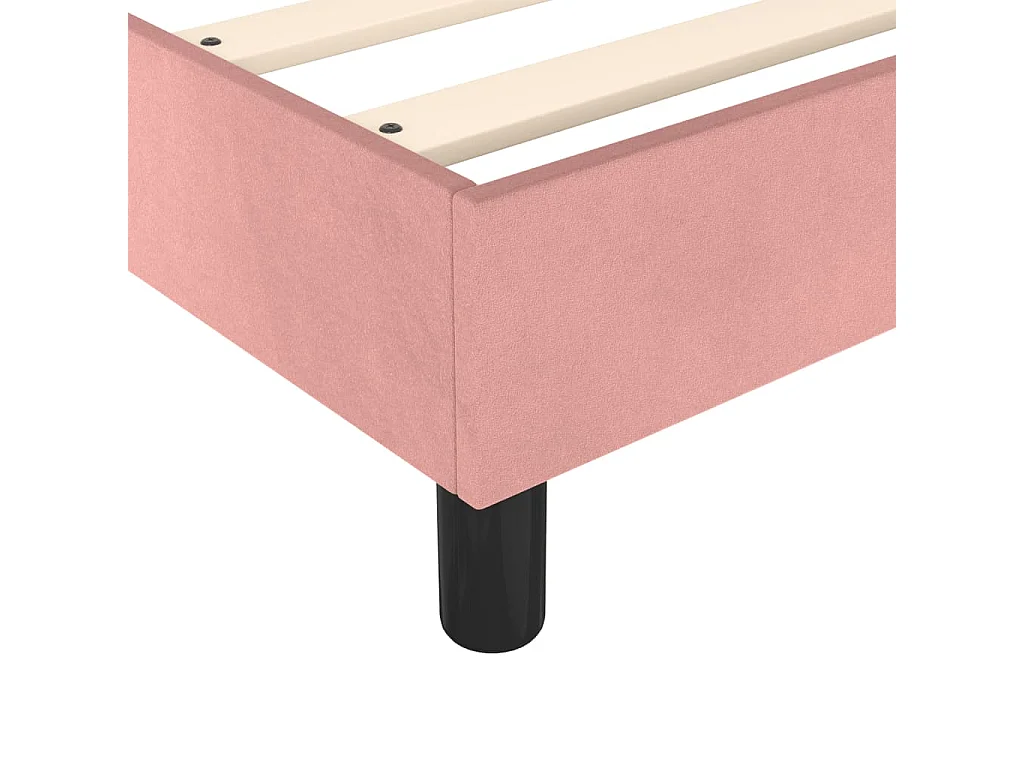 Estructura de cama box spring terciopelo rosa 140x190 cm