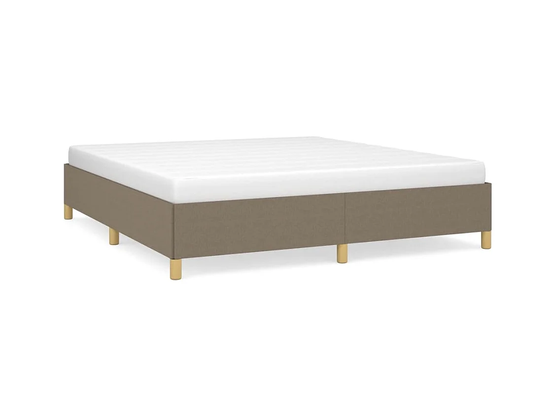Estrutura de cama com molas 160x200 cm tecido cinza-acastanhado