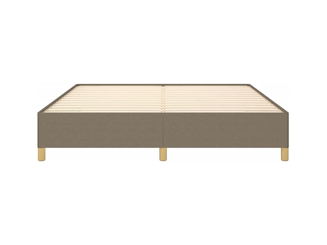 Estrutura de cama com molas 160x200 cm tecido cinza-acastanhado