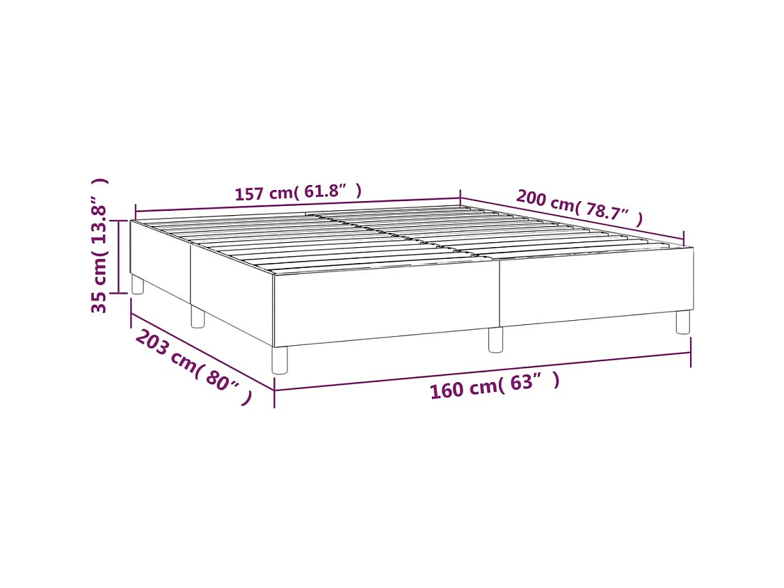 Estrutura de cama com molas 160x200 cm tecido cinza-acastanhado