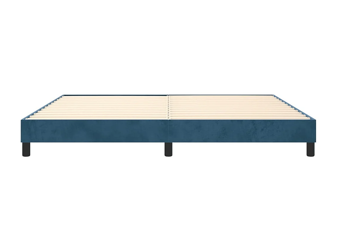 Estrutura de cama com molas 200x200 cm veludo azul-escuro
