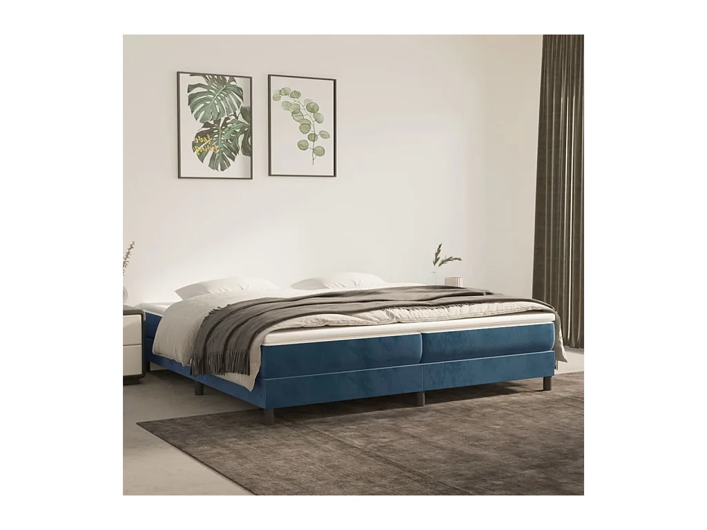 Bedframe zonder matras 200x200 cm fluweel donkerblauw