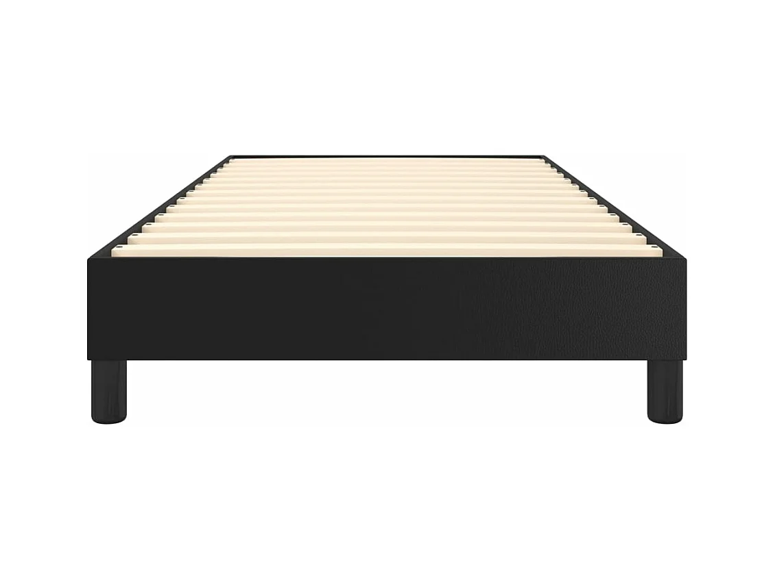Estructura de cama box spring cuero sintético negro 90x190 cm