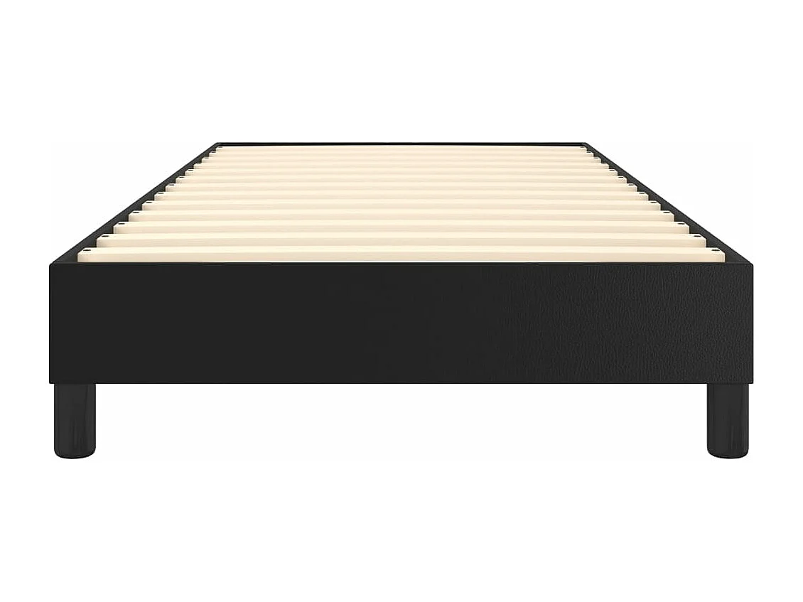 Estructura de cama box spring cuero sintético negro 90x190 cm
