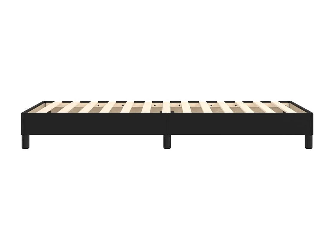 Estructura de cama box spring cuero sintético negro 90x190 cm