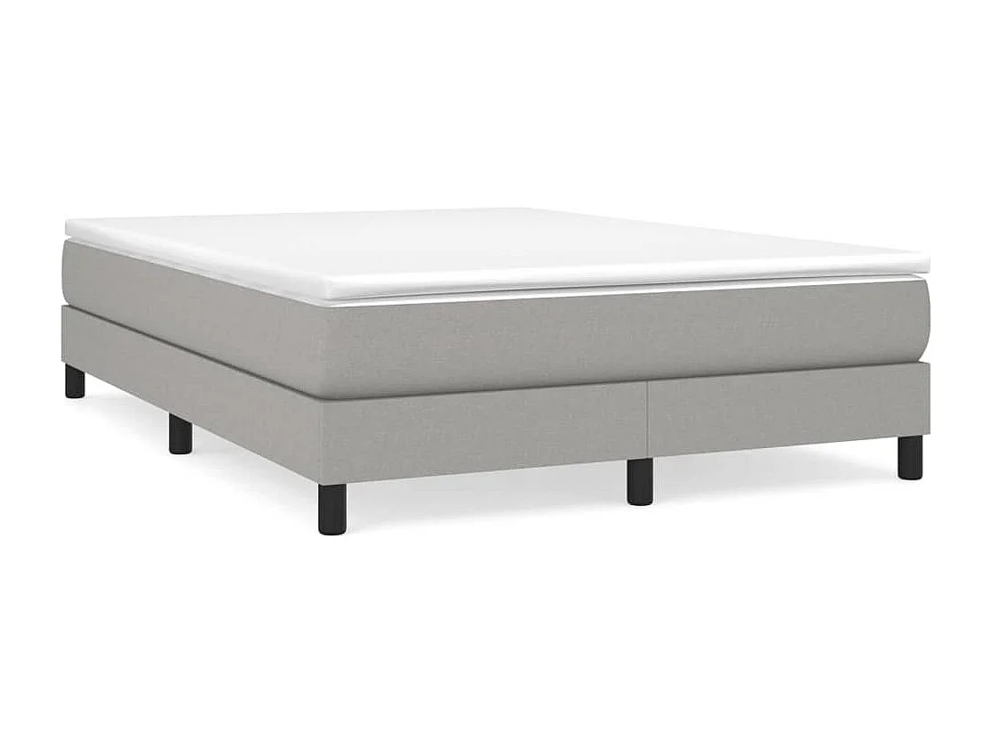 Estructura de cama box spring tela gris claro 140x200 cm