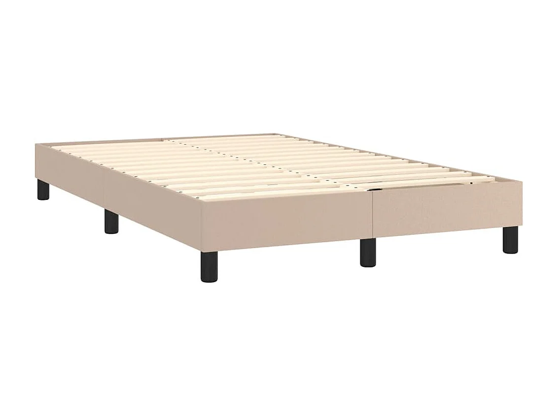 Estructura cama box spring cuero sintético capuchino 120x200 cm