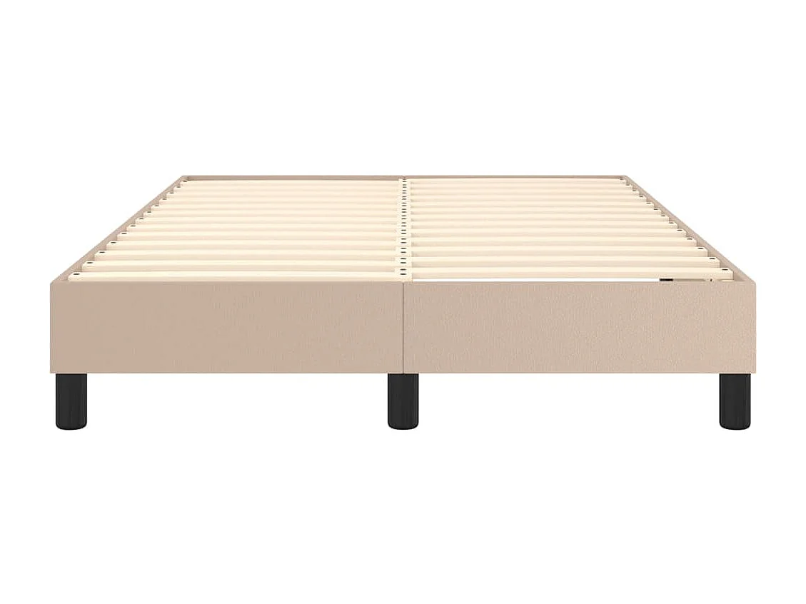 Estructura cama box spring cuero sintético capuchino 120x200 cm