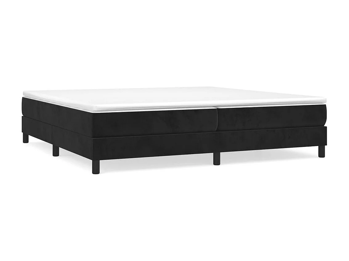 Estrutura de cama com molas 200x200 cm veludo preto