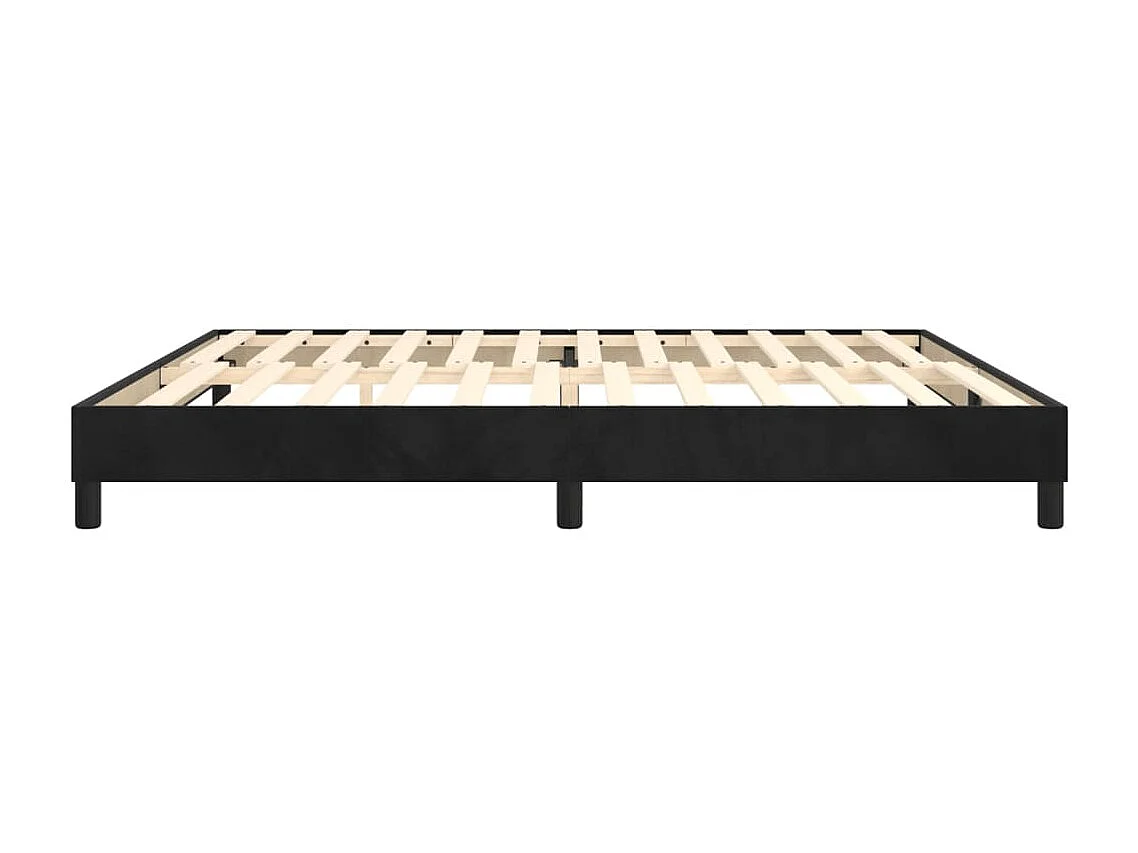Estrutura de cama com molas 200x200 cm veludo preto