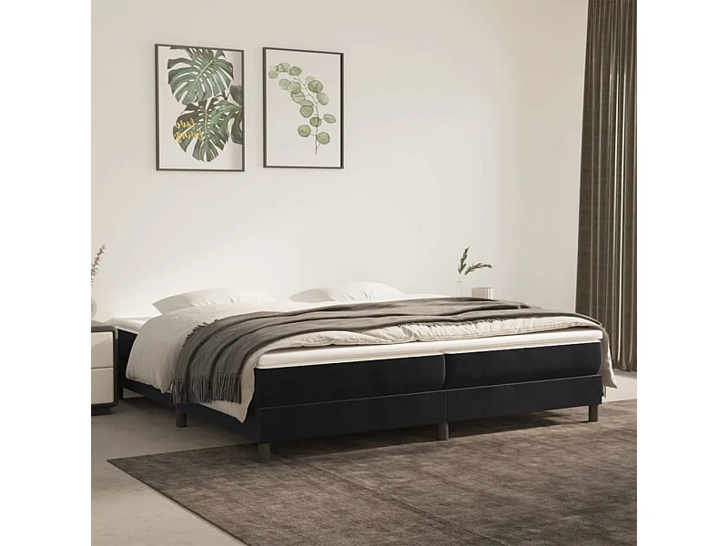 Bedframe zonder matras 200x200 cm fluweel zwart