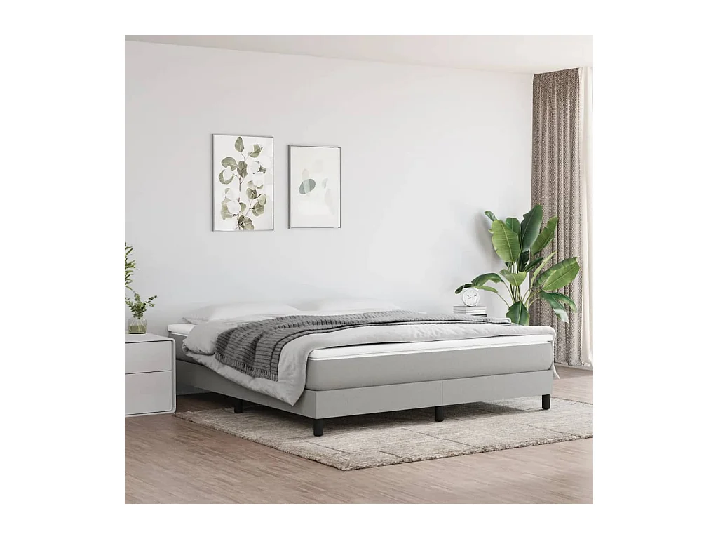 Sommier à lattes de lit Gris clair 160x200 cm Tissu