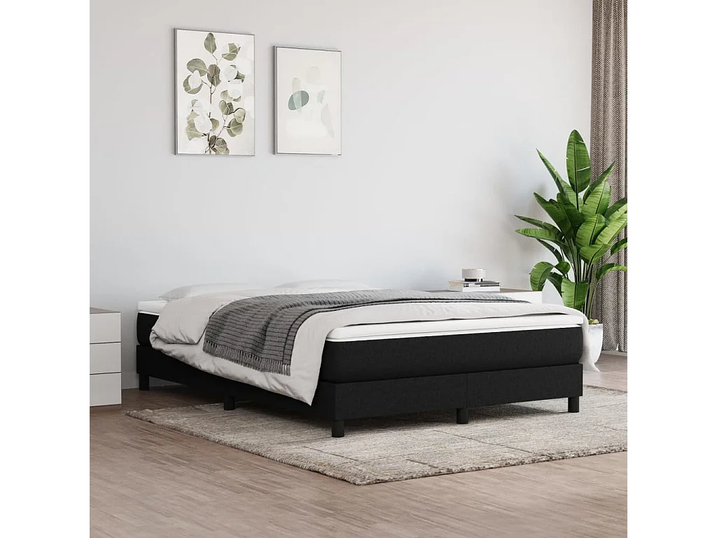 Bedframe zonder matras stof zwart 140x190 cm
