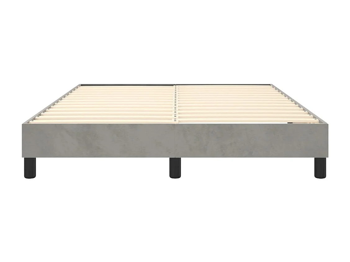 Estructura de cama box spring terciopelo gris claro 140x190 cm