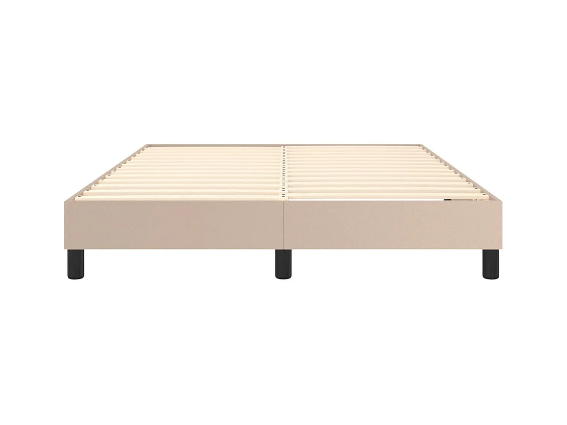 Estructura cama box spring cuero sintético capuchino 140x200 cm