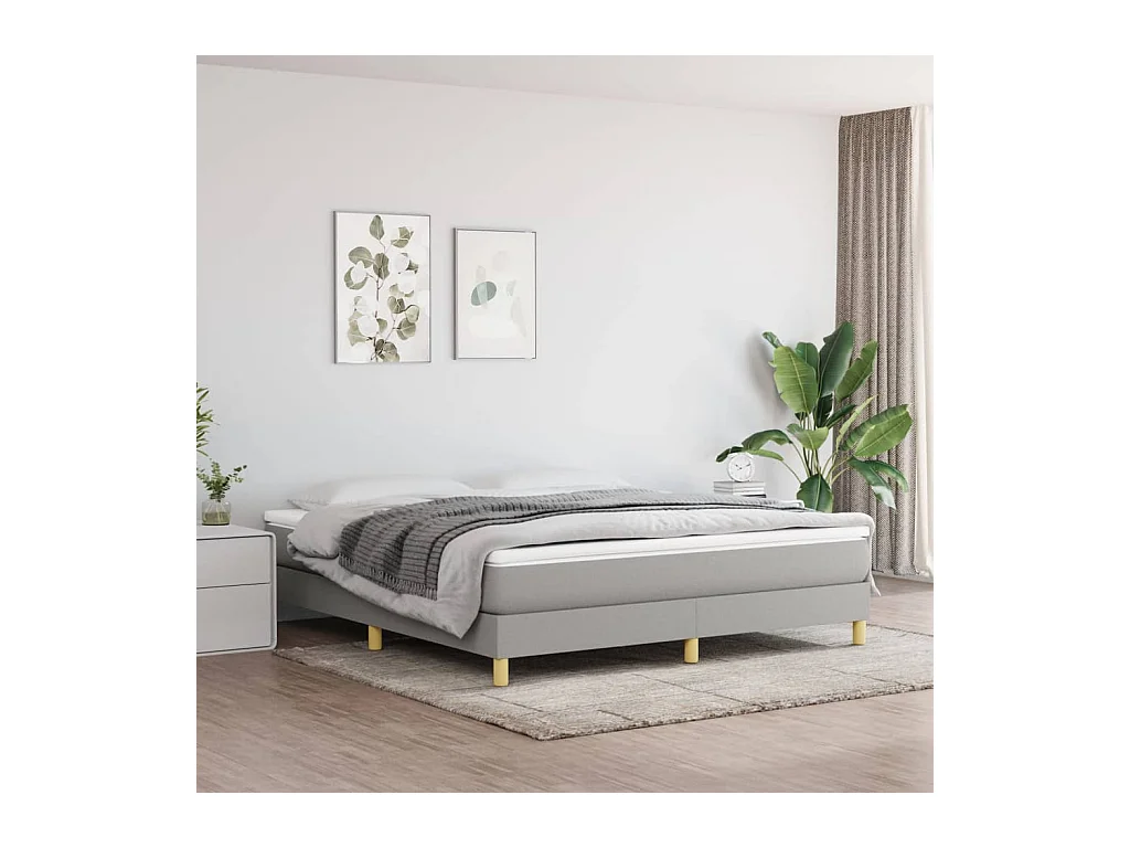 Sommier à lattes de lit Gris clair 160x200 cm Tissu