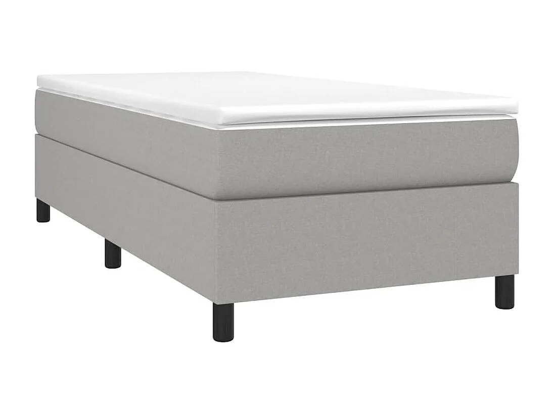Estructura de cama box spring tela gris claro 90x190 cm