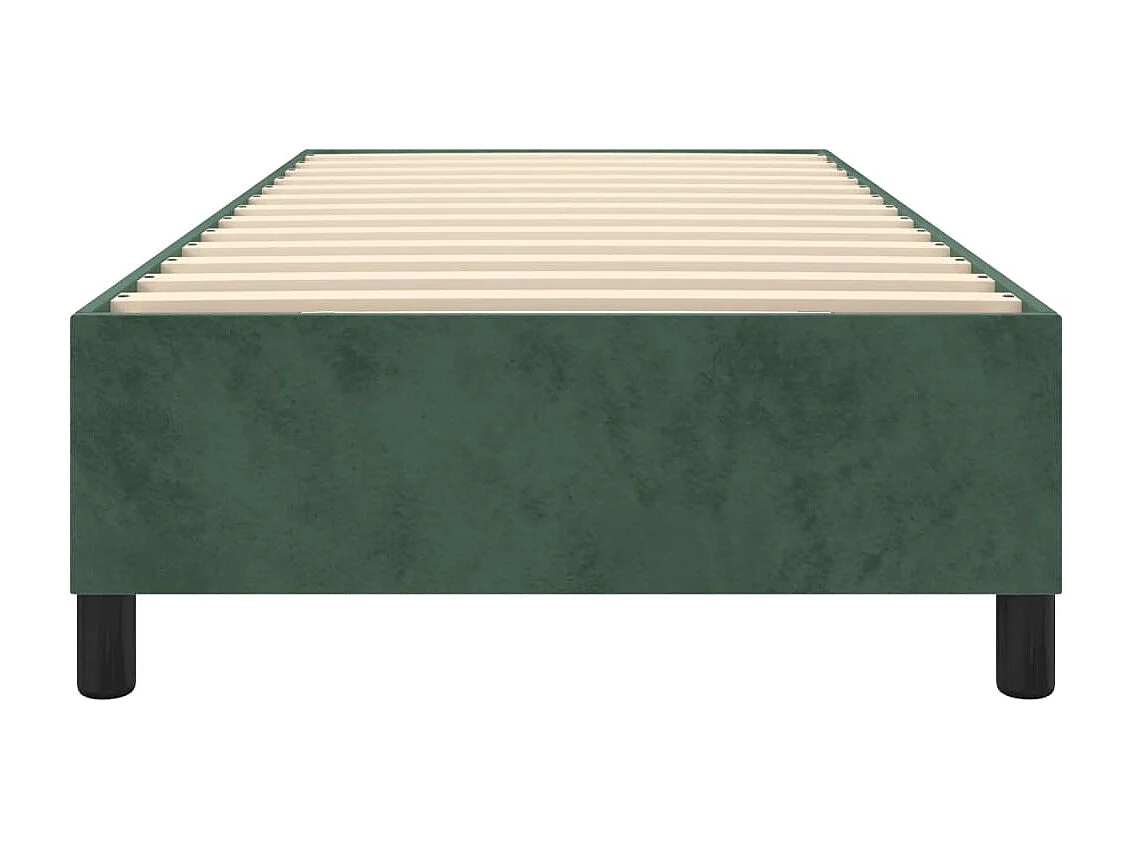 Estrutura de cama com molas 90x190 cm veludo verde-escuro