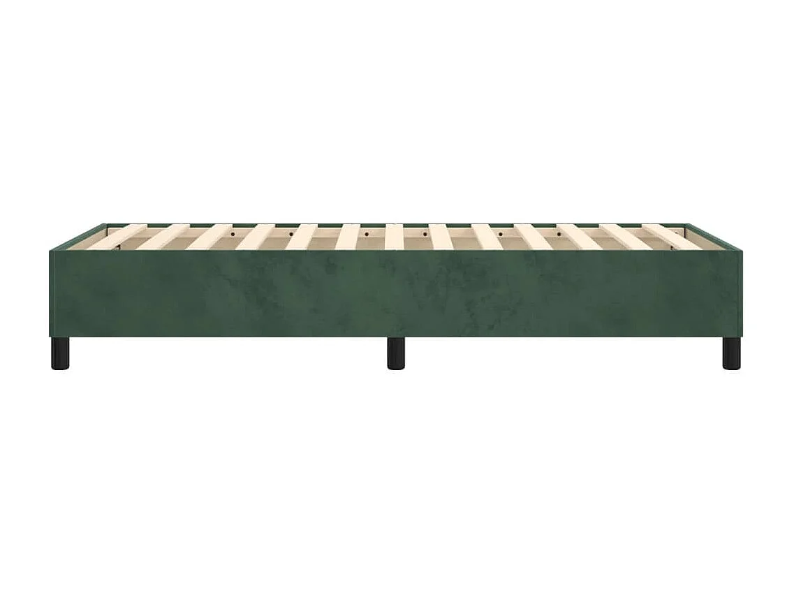 Estrutura de cama com molas 90x190 cm veludo verde-escuro