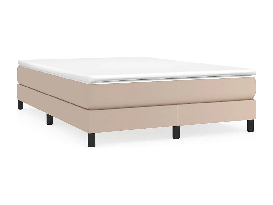 Estrutura cama com molas 140x190 cm couro artificial cappuccino