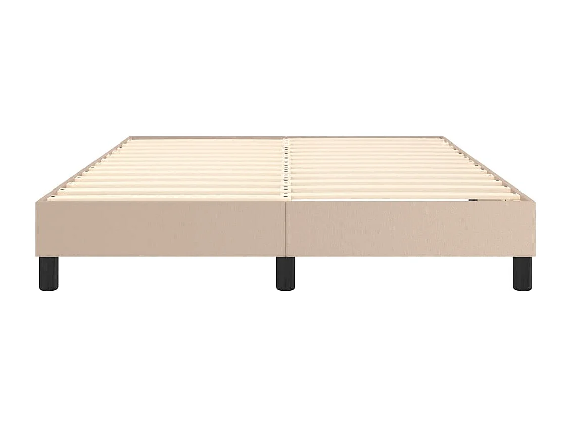 Estrutura cama com molas 140x190 cm couro artificial cappuccino
