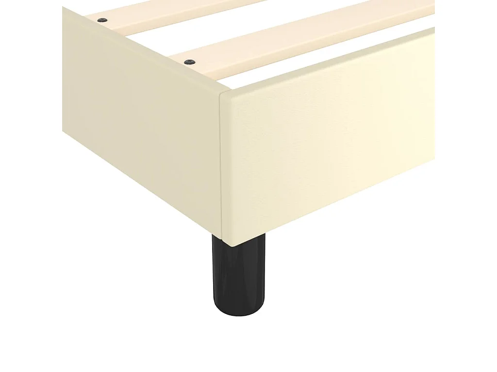 Estrutura cama com molas 140x190 cm couro artificial cor crème
