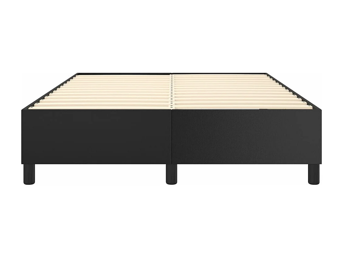 Estrutura de cama com molas 140x190 cm couro artificial preto