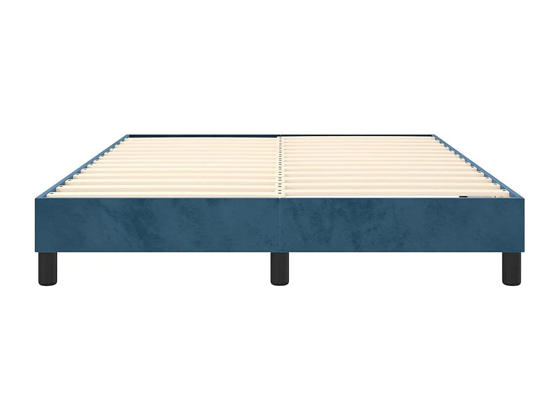 Estrutura de cama com molas 140x190 cm veludo azul-escuro
