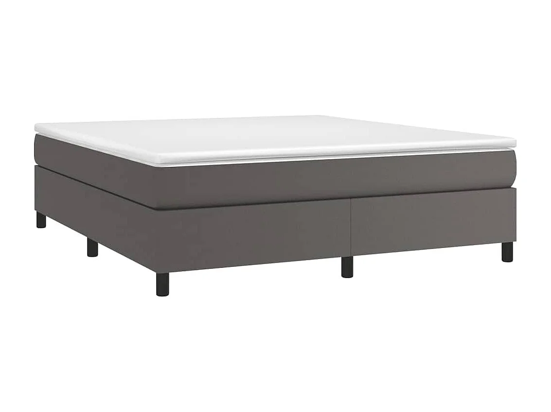 Sommier à lattes de lit Gris 160x200 cm Similicuir